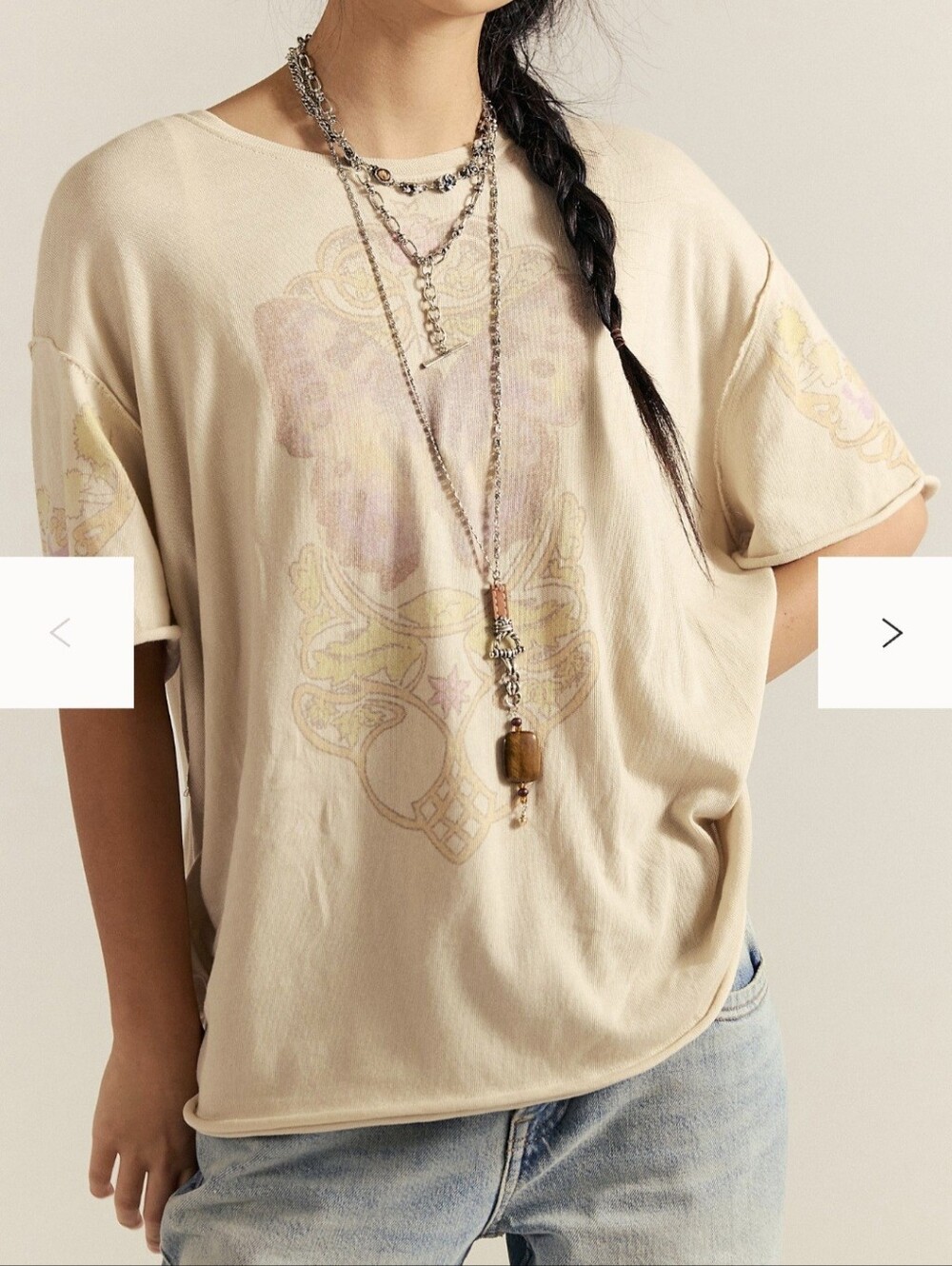 Shine Effortlessly in the Free People Cosmic Oversized Tee SZ XS